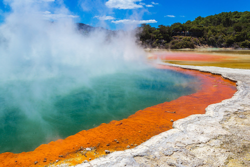 The Champagne Pool at Wai-O-Tapu or Sacred Waters – Thermal Wonderland Rotorua New Zealand